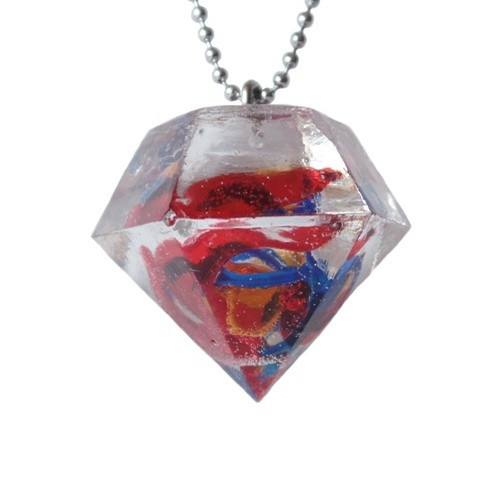 Náhrdelník "Resin" tvar diamant barevný