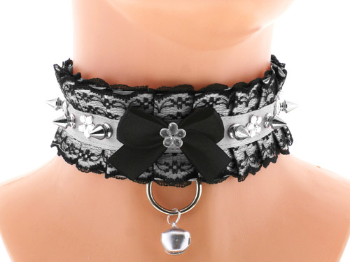 Kitten play collar, saténový obojek modrý A9