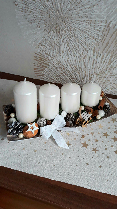 Adventní svícen se sáňky — foto 1