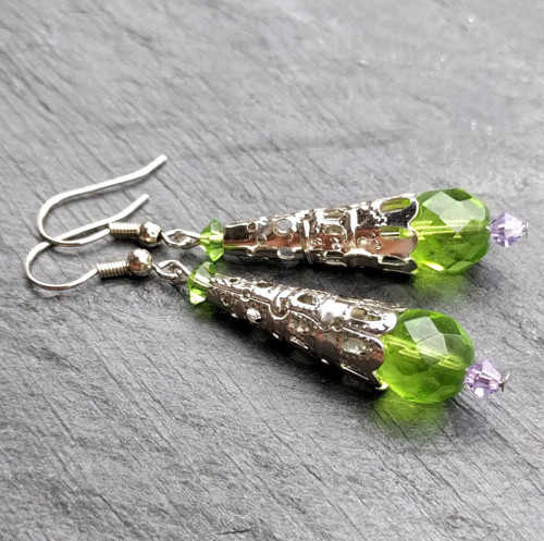 Náušnice s ohňovkami a korálky Swarovski
