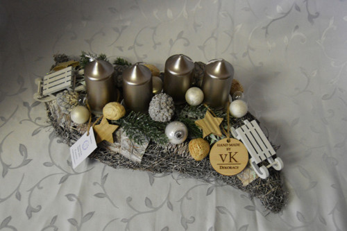 Adventní svícen béžovošedý — foto 1