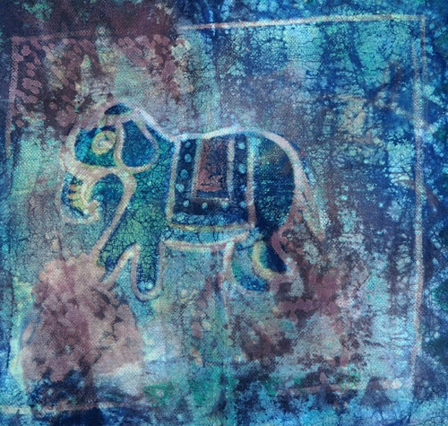 Panel, voskovaná batika