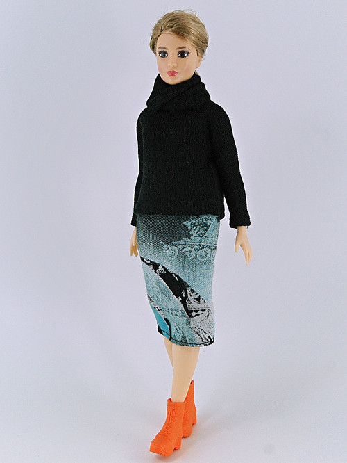 Barbie baculka - Sukně modrošedá — foto 1