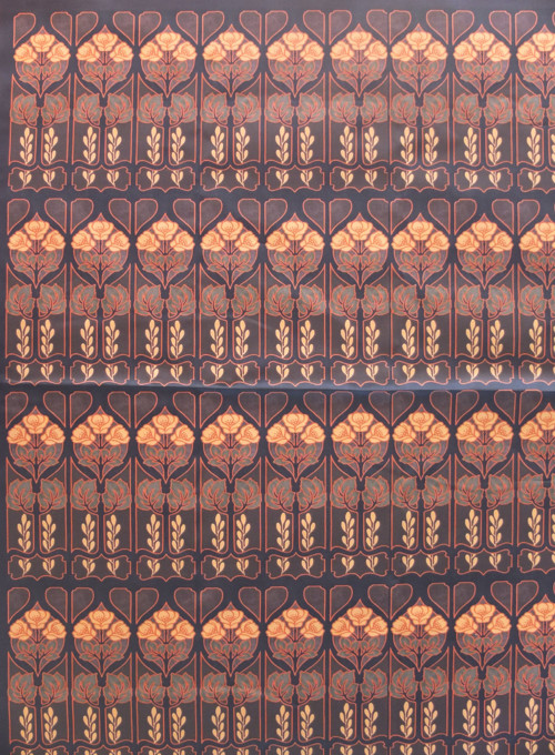 Látkový panel Secese v hnědé 84 cm x 85 cm