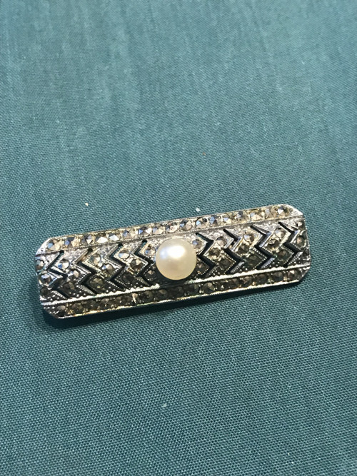 Starožitná brož Art Deco markazity 1. republika