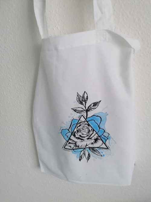 Plátěná taška s růží