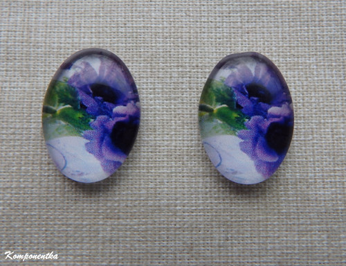 Skleněný kabošon 13x18mm 1kus