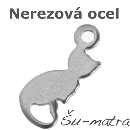 Přívěsek z nerez oceli, 13x6 mm (6 ks)