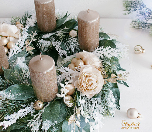 Luxusní rustikální adventní věnec — foto 1