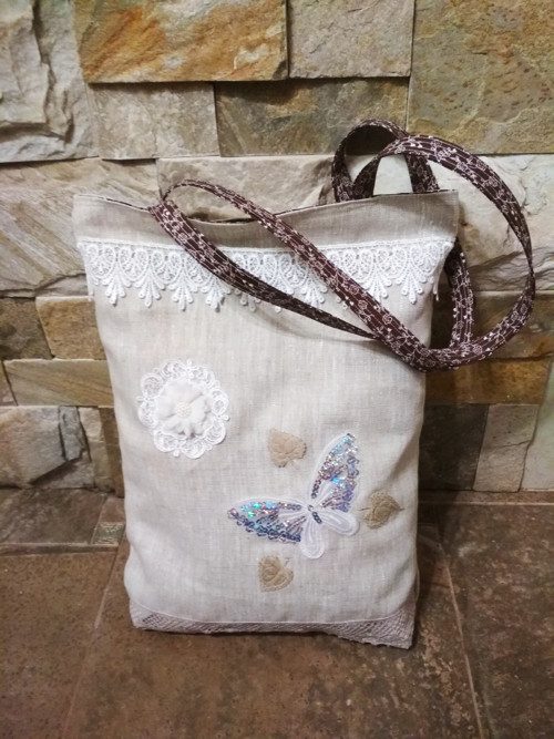 Lněná taška "SHABBY CHIC" — foto 1