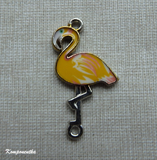 Smaltovaný přívěšek plameňák 31x18mm 1kus