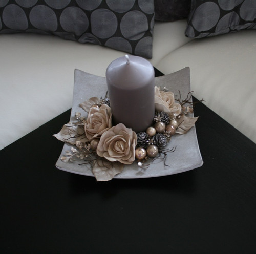Vánoční svícínek v šedohnědé — foto 1