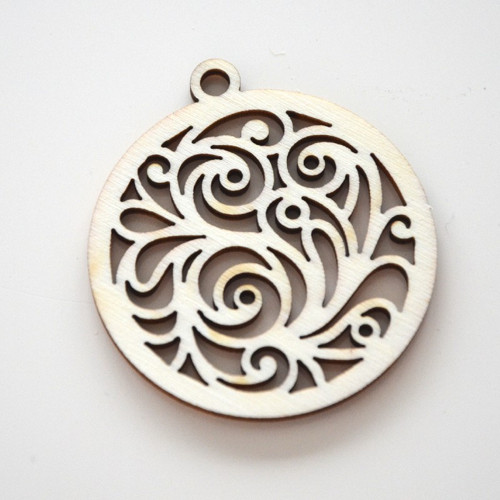 Ornament / vánoční dřevěná ozdoba - W136i