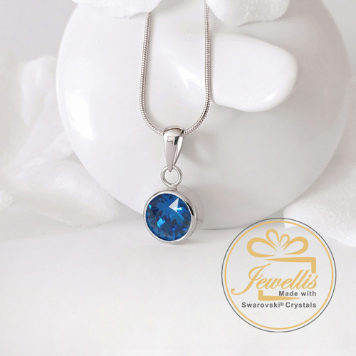 Ocelový náhrdelník Swarovski - Capri Blue