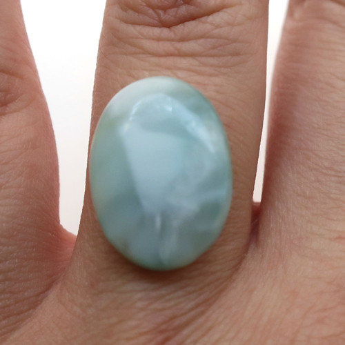 Kabošon výběrový larimar ovál 18,2mm — foto 1