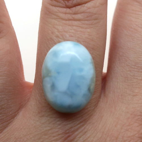 Kabošon výběrový larimar ovál 17,1mm — foto 1