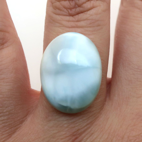 Kabošon výběrový larimar ovál 20,0mm — foto 1