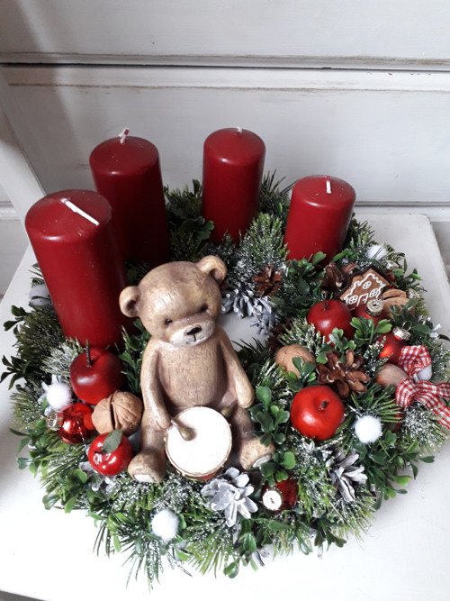 Adventní věnec s méďou — foto 1