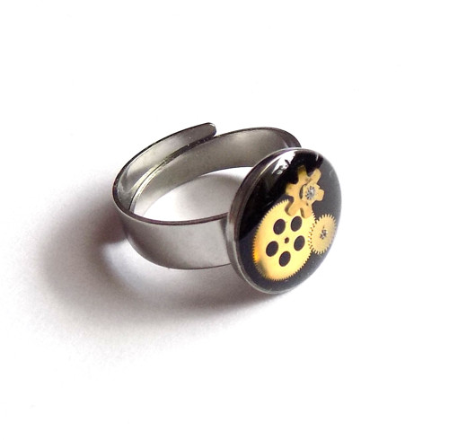 Prsten steampunk - chirurgická ocel 13 mm