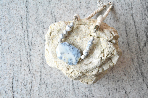 Náhrdelník Silver Opal Magnesite Beads — foto 1
