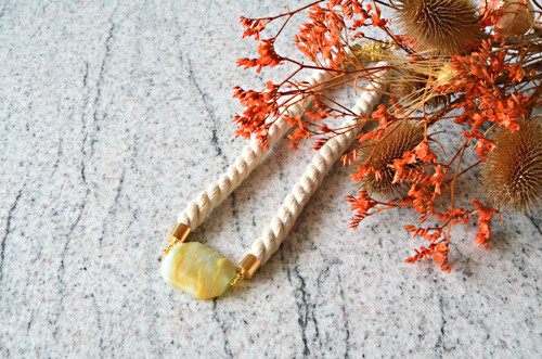 Náhrdelník Gold Rope Amazonite Orange Marble — foto 1