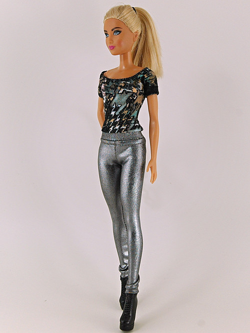 Barbie - Legíny stříbrné — foto 1
