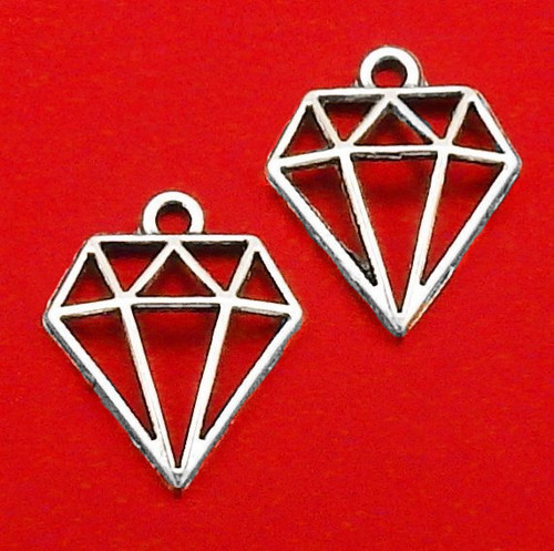 Stříbrný přívěsek - diamant, 2 ks (VÍCE VELIKOSTÍ)