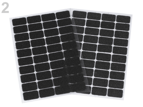 Suchý zip samolep. obdélníčky15x25mm(40párů)-černá