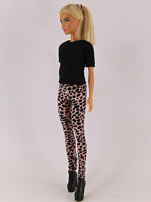 Barbie - Legíny růžovočerné — foto 1