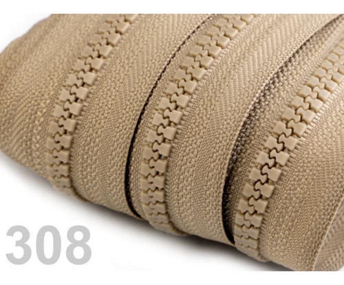 10m Prairie Sand Zip Kostěný 5mm Metráž, Zipy V Me