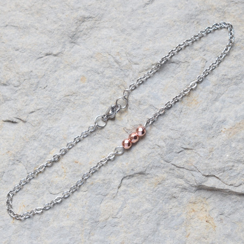 Hematit - rose gold - náramek — foto 1