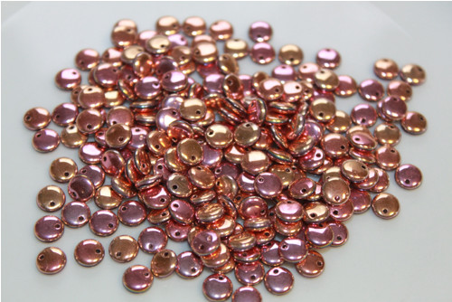 Čočka - 6mm - černá+capri rose - 30ks