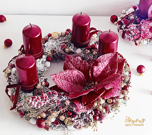 Luxusní rustikální adventní věnec — foto 1