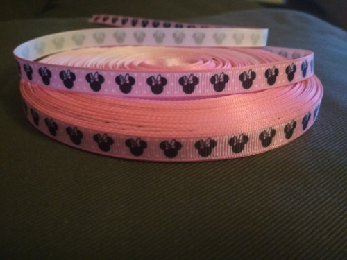 Stuha rypsová š.10 mm: Minnie Mouse- růžová