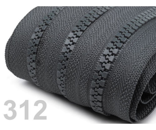 10m Dark Shadow Zip Kostěný 5mm Metráž, Zipy V Met