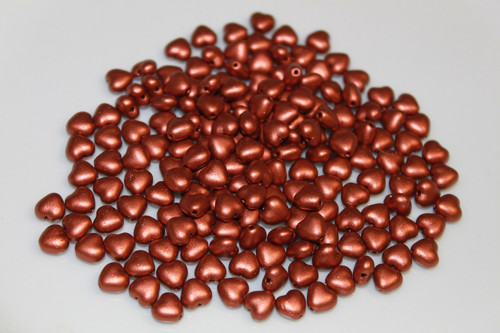 Srdíčka - 6mm - Lava Red - 60ks - 56kč