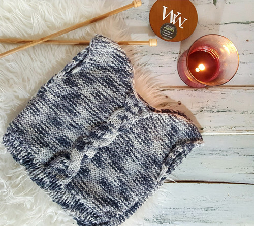 Dětská pletená (MERINO) vesta s copem — foto 1