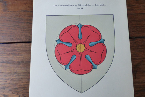 Flora, kresba na školách - starý tisk