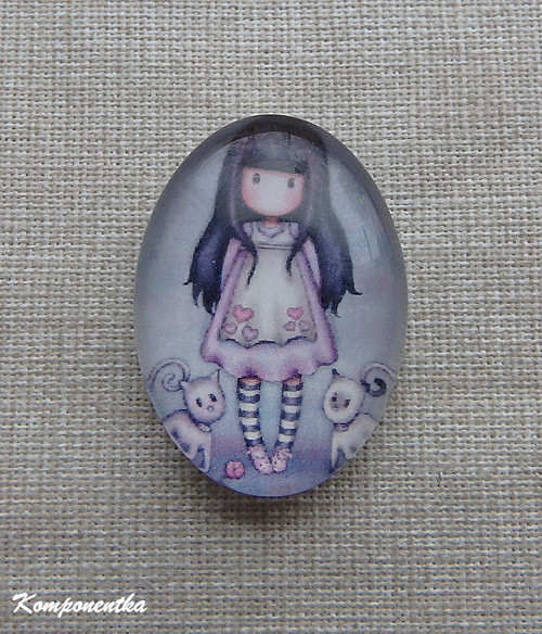 Skleněný kabošon Gorjuss 18x25mm
