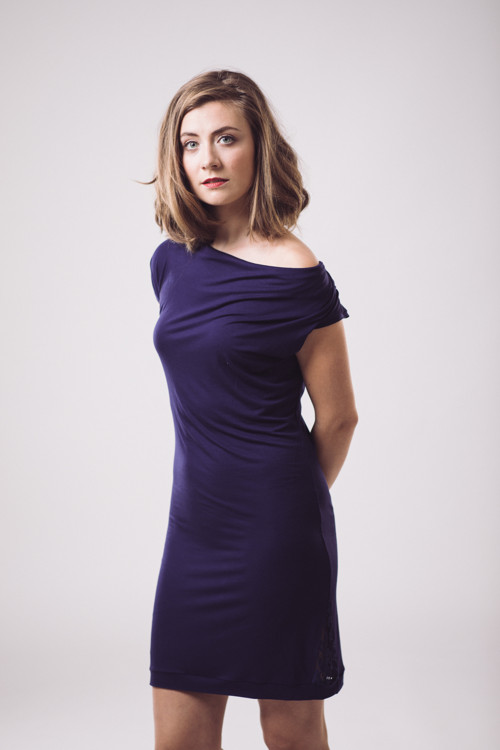 MELISSA šaty krátký rukáv tm modrá SLEVA DOPRODEJ