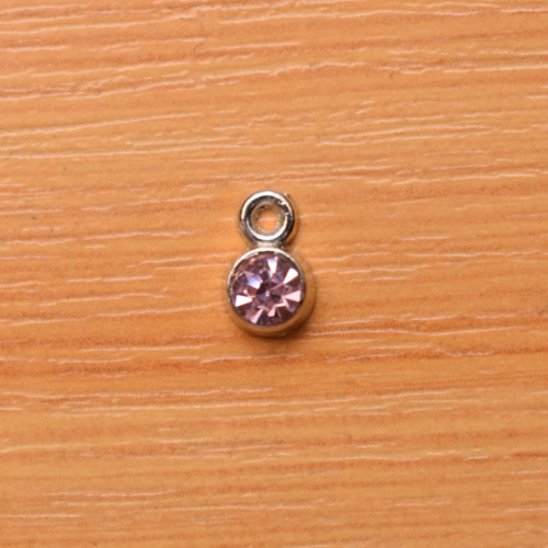 Růžový krystal - starostříbro - 6x9mm - 2 kusy