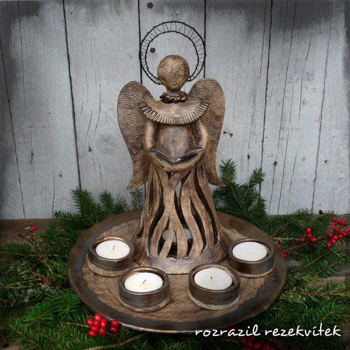 Anděl - svícen nejen adventní