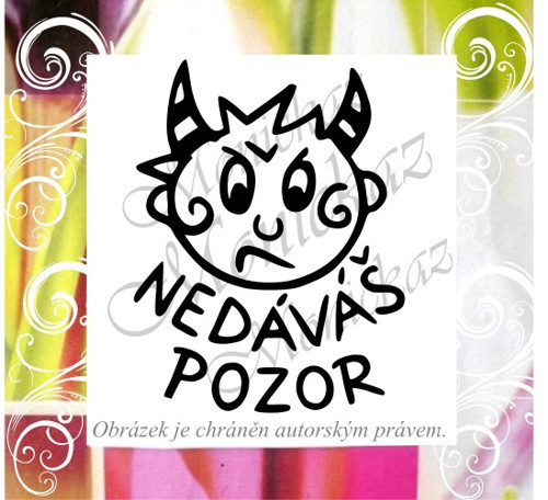 Nedáváš pozor čert 163. Razítko motivační.