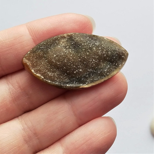 Achát s drúzou 8 kabošon 41 x 22 x 6 mm
