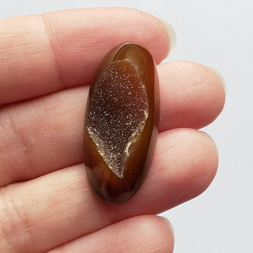 Achát s drúzou 12 kabošon 32 x 15 x 8 mm