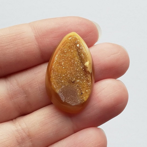 Achát s drúzou 17 kabošon 29 x 18 x 7 mm
