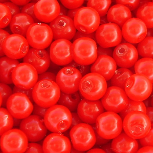 6 mm perle červené brusinka 45 ks — foto 1