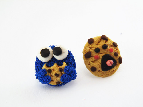 Náušnice Cookie Monster a Sušenka