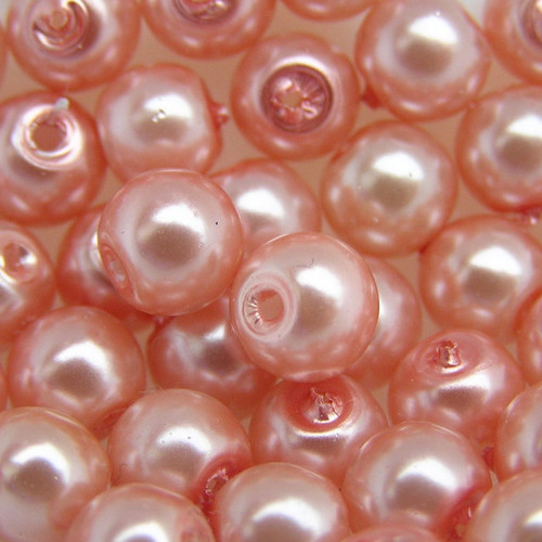 8 mm voskové perle meruňkově růžové 20 ks
