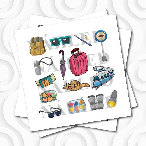 Samolepky na archu No.39- cestovatel
